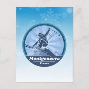 Montgenèvre Skistation - Skier Postkarte