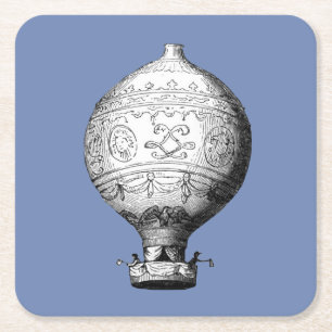 Montgolfier Vintage-Heißluftballon Rechteckiger Pappuntersetzer
