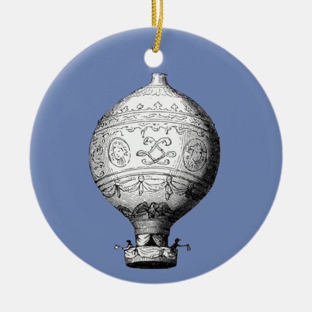 Montgolfier Vintager Heißluftballon Keramikornament (Vorne)