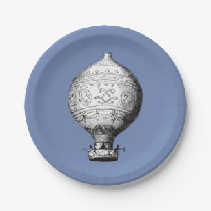 Montgolfier Vintager Heißluftballon Pappteller