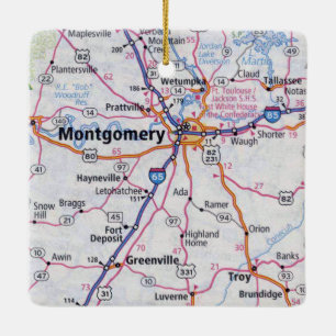 Montgomery Alabama Karte Keramikornament