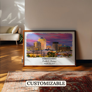 Montgomery Alabama Poster, Aquarell, Maßgeschneide Poster