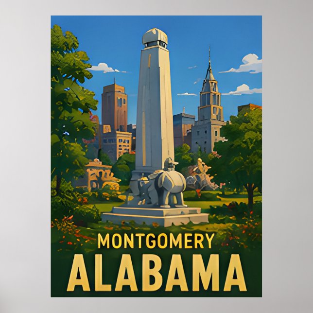 Montgomery Alabama Reise-Geschenk Poster (Vorne)