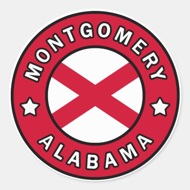 Montgomery Alabama Runder Aufkleber (Vorderseite)
