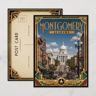 Montgomery Alabama Vintage Art Deco Golden Age Postkarte
