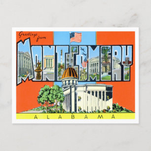 Montgomery, Alabama Vintage Große Buchstaben Postk Postkarte