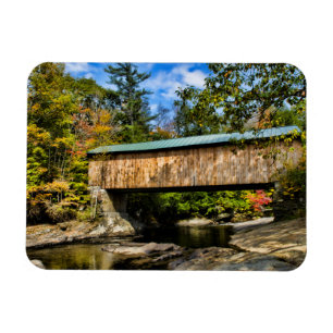 Montgomery Covered Bridge mit Herbstlaub Magnet