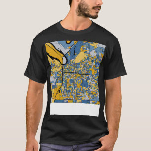 Montgomery Map Muster in Blue Gold TShirt