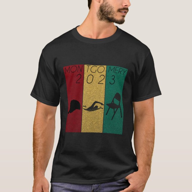 Montgomery Riverfront Brawl Hat Swimmingpool Stuhl T-Shirt (Vorderseite)