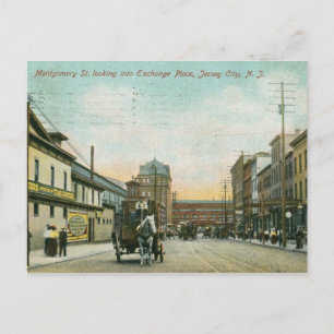 Montgomery St., Jersey City NJ 1908 Vintag Postkarte