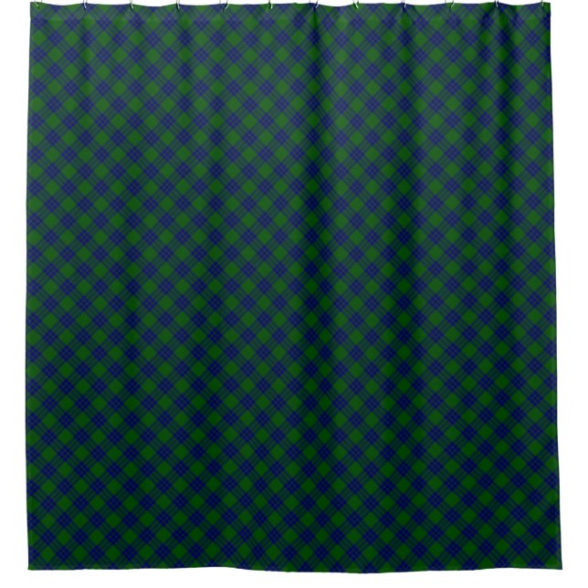 Montgomery tartan green blue kariert duschvorhang (Vorderseite)