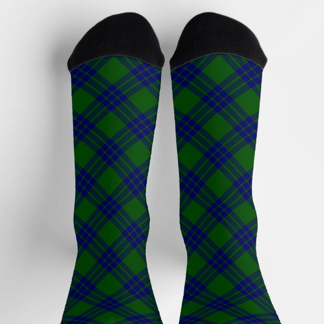 Montgomery tartan green blue kariert socken (Oben)
