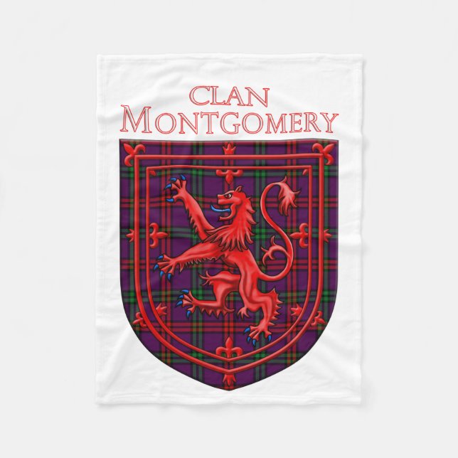 Montgomery Tartan Scottish Plaid Lion Rampant Fleecedecke (Vorderseite)