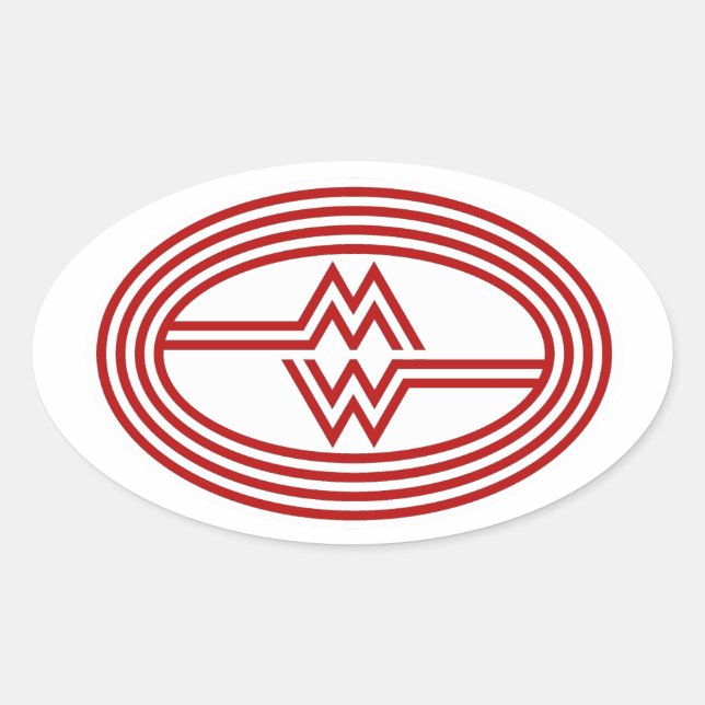 Montgomery Ward Ski Logo Ovaler Aufkleber (Vorderseite)