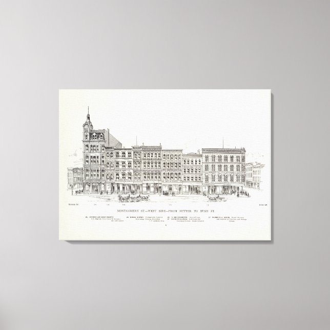 Montgomery West side Sutter und Bush Leinwanddruck (Vorderseite)
