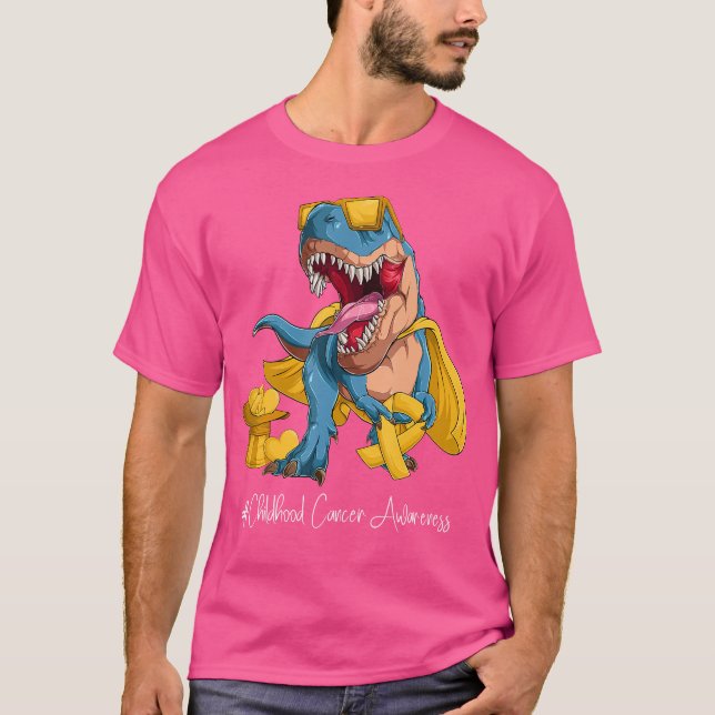 Month Gold Ribbon Trex T-Shirt (Vorderseite)