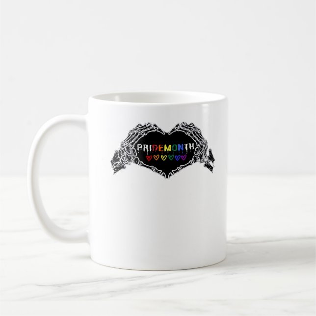 Month Skeleton Heart Hands LGBTQIA Kaffeetasse (Links)