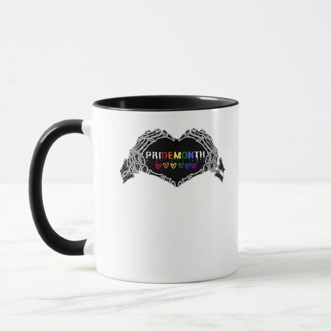 Month Skeleton Heart Hands LGBTQIA Tasse (Links)