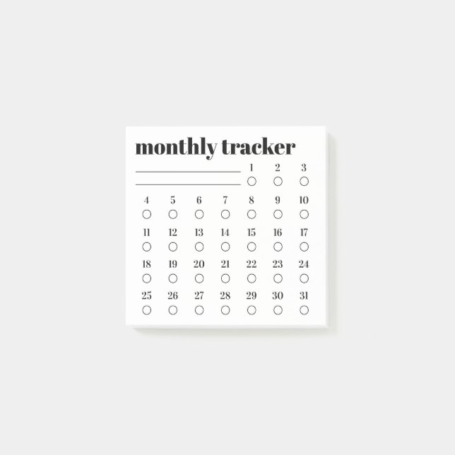 Monthly Habit Tracker Sticky Notes Pad Post-it Klebezettel (Vorderseite)