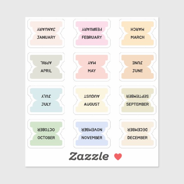 Monthly Index Tabs Bullet Journal Dividers  Aufkleber (Blatt)