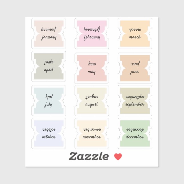 Monthly Script Index Tabs Journal Divider Marks  Aufkleber (Blatt)