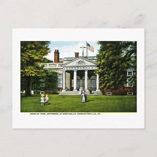 Monticello, Charlottesville, Jungfrau Postkarte (Vorderseite)