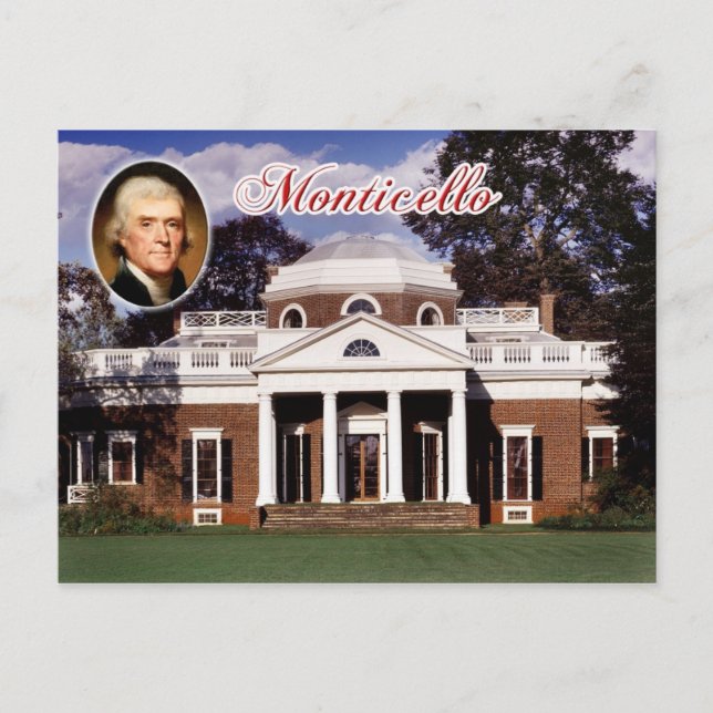 Monticello, Jefferson's Zuhause, Virginia Postkarte (Vorderseite)