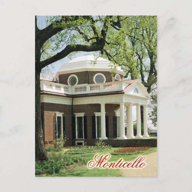 Monticello, Jefferson's Zuhause, Virginia Postkarte (Vorderseite)