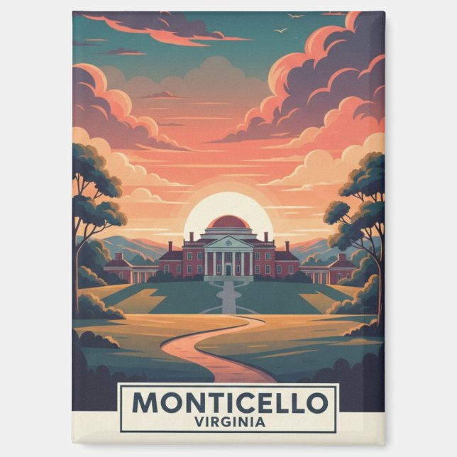 Monticello Virginia Travel Magnet (Vorderseite)