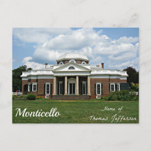 Monticello, Zuhause von Thomas Jefferson Postkarte
