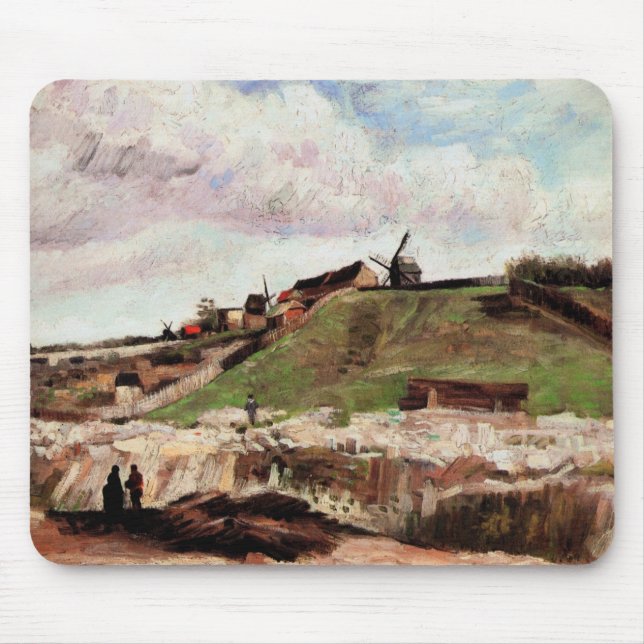 Montmartre mit Steinbruch von Vincent van Gogh Mousepad (Vorne)
