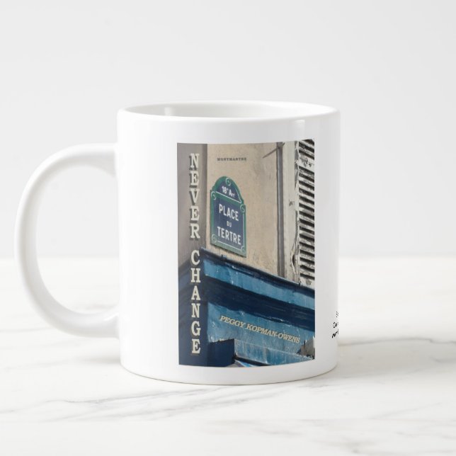 "Montmartre nie ändern" Jumbo-Tasse (Links)
