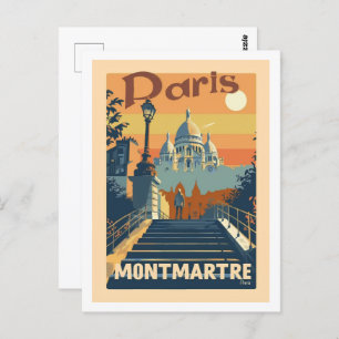 Montmartre Paris Frankreich Vintage Postkarte
