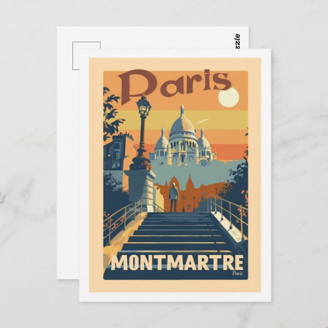 Montmartre Paris Frankreich Vintage Postkarte (Vorne/Hinten)