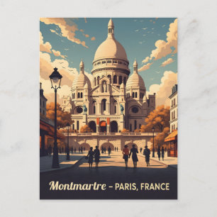 Montmartre Paris mit Sacré-Cœur-Basilika Postkarte