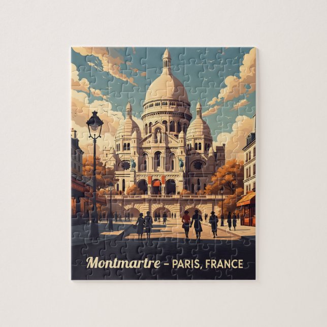 Montmartre Paris mit Sacré-Cœur-Basilika Puzzle (Vertikal)