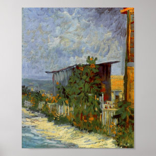 Montmartre Weg mit Sonnenblumen Van Gogh Poster