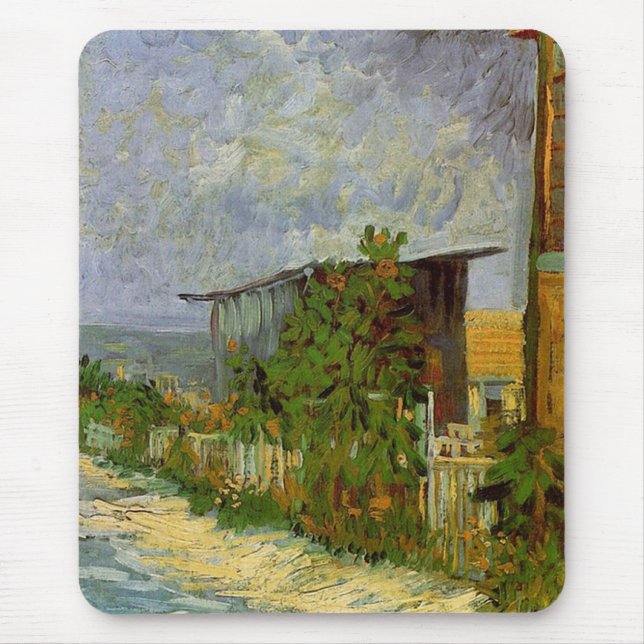 Montmartre Weg mit Sonnenblumen von Van Gogh Mousepad (Vorne)