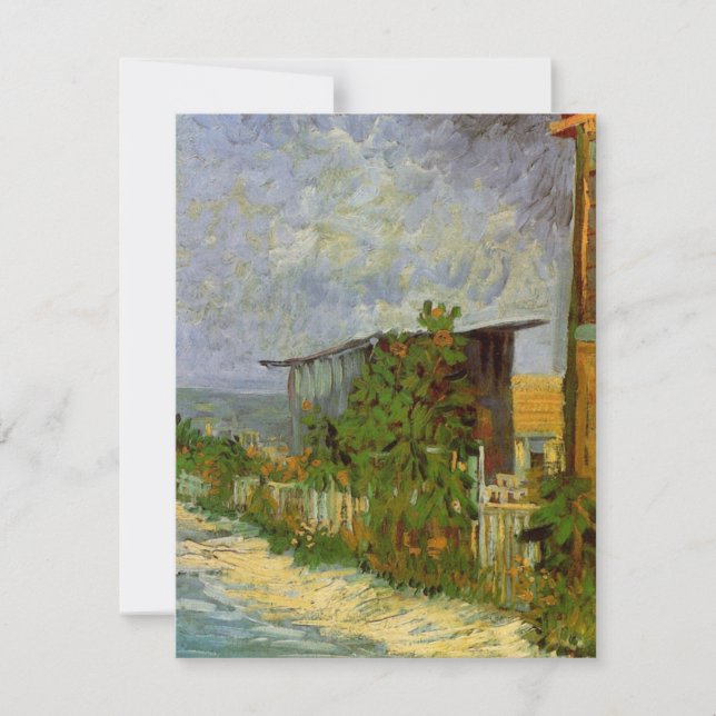 Montmartre Weg und Sonnenblumen von Vincent van Go (Vorderseite)