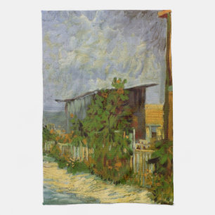 Montmartre Weg und Sonnenblumen von Vincent van Go Geschirrtuch