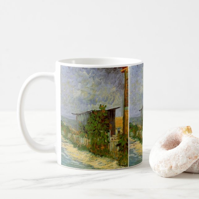 Montmartre Weg und Sonnenblumen von Vincent van Go Kaffeetasse (Mit Donut)