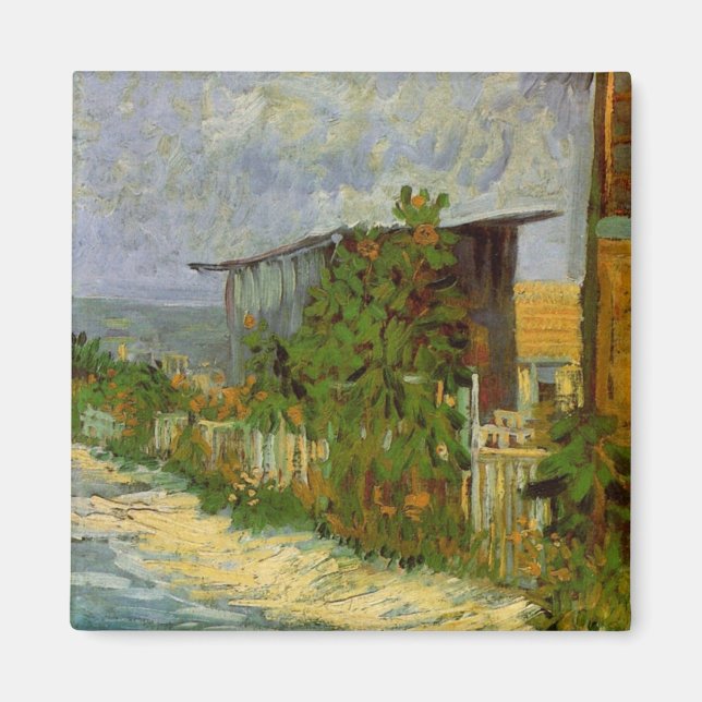 Montmartre Weg und Sonnenblumen von Vincent van Go Magnet (Vorne)