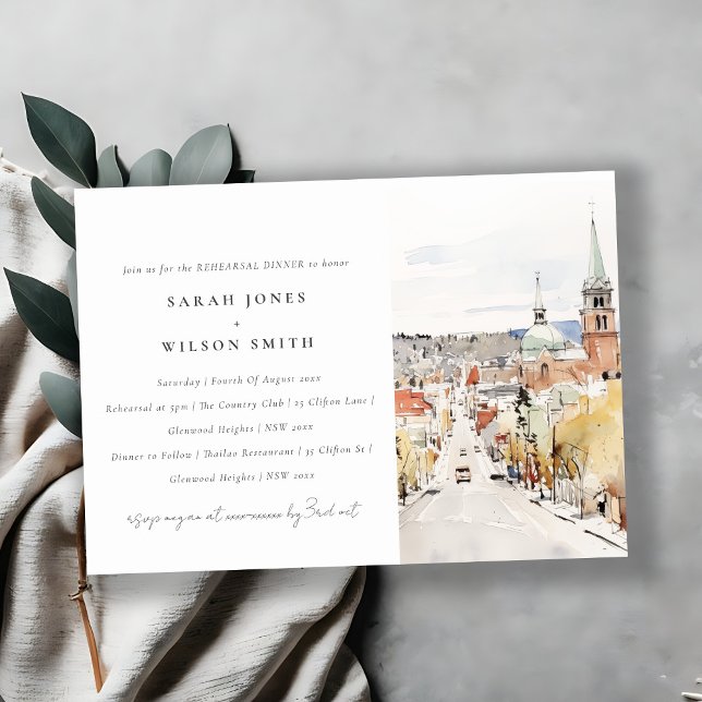 Montpelier City Scape Vermont Reheasal Abendessen Einladung (Von Creator hochgeladen)