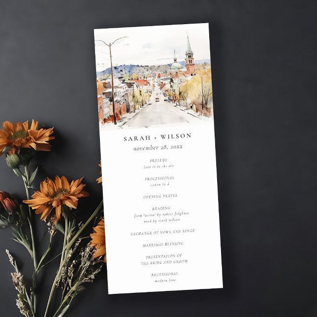 Montpelier City Scape Vermont Wedding Program Einladung (Von Creator hochgeladen)