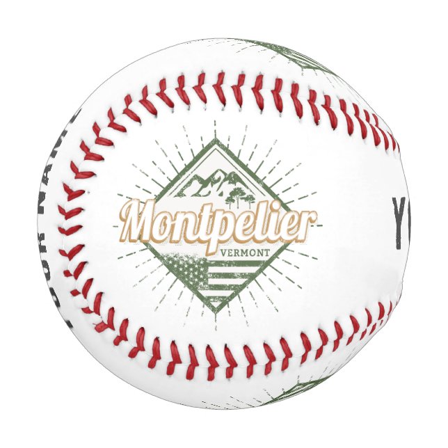 Montpelier Vermont City United Staaten Vintag USA Baseball (Vorderseite Links)