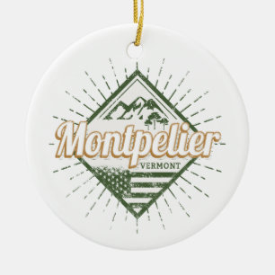 Montpelier Vermont City United Staaten Vintag USA Keramik Ornament