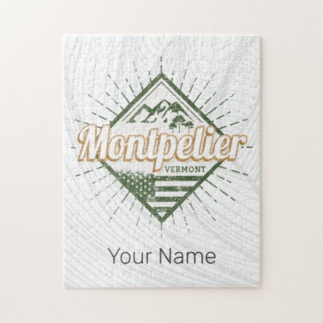Montpelier Vermont City United Staaten Vintag USA Puzzle (Vertikal)
