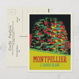 Montpellier Arbre blanc Illustration Frankreich Postkarte