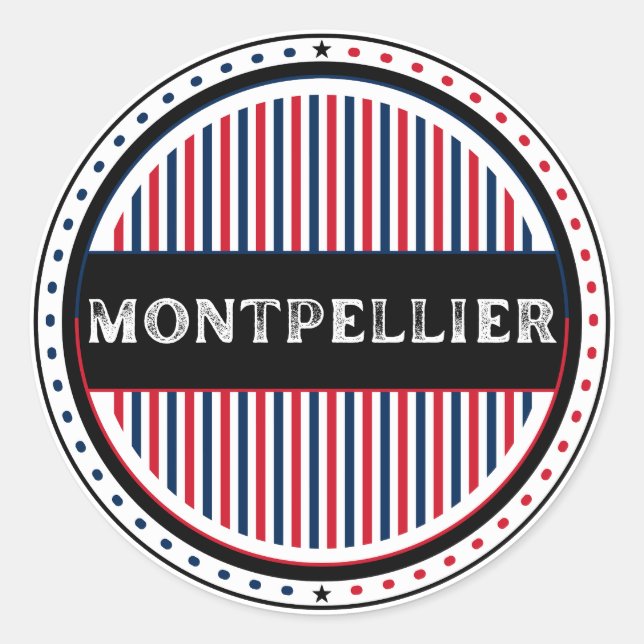 Montpellier City Pride Emblem – French Identity Runder Aufkleber (Vorderseite)
