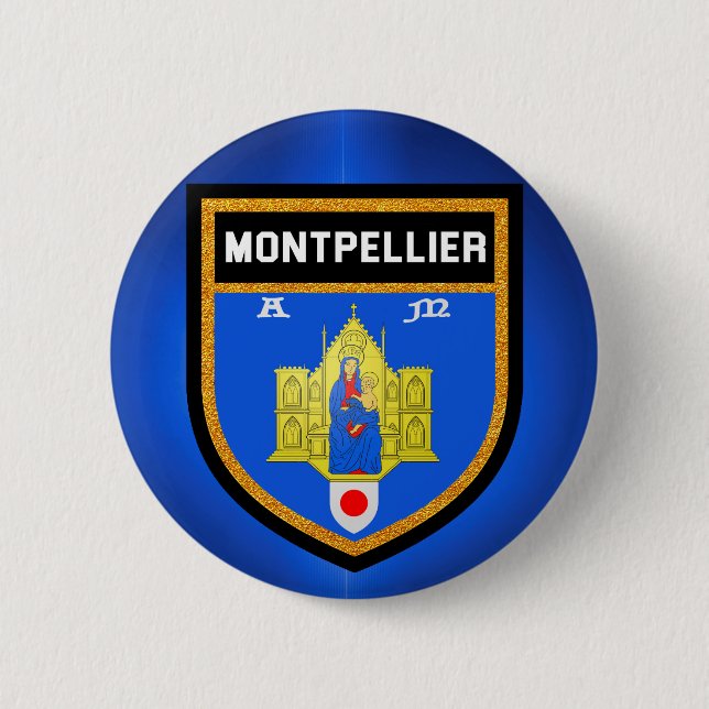 Montpellier-Flagge Button (Vorderseite)